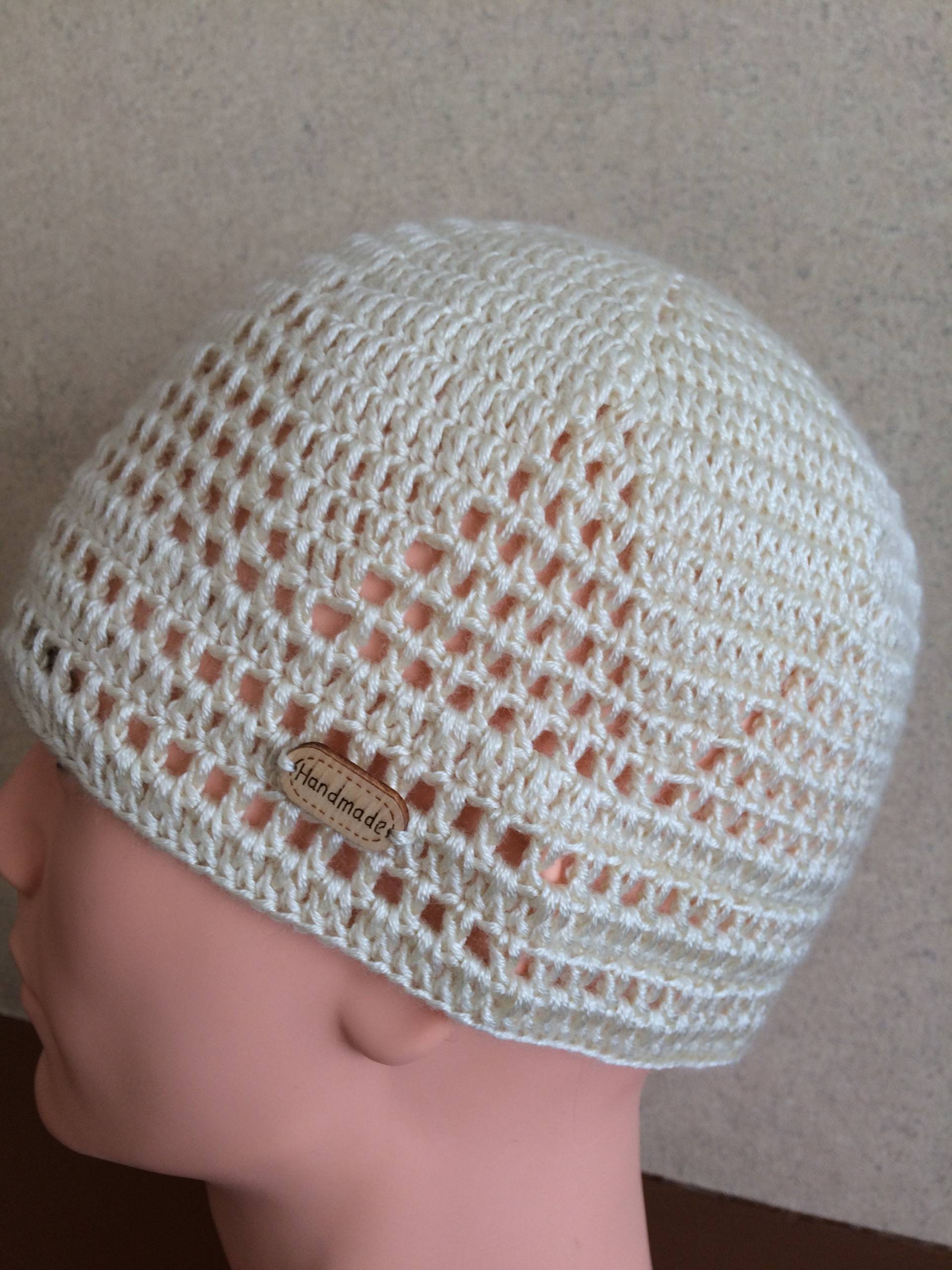 Gehäkelte Herren-Damen Beanie Mütze.kurze Herren Mütze.herren Strick Kufi Totenkopf Mütze.gehäkelte Sommer Baumwolle Chemo Mütze.maschen Mütze von VIRGA63DESIGN