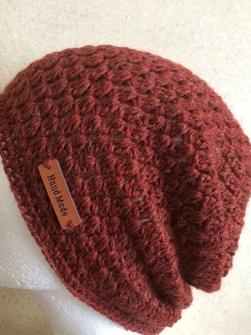 Gehäkelte Slouchy Beanie Boho Mütze.handgestrickte Mütze Für Männer Und Frauen.totenkopf Lange Mütze.handgemachte Winter-Frühling-Herbst Warme Mütze von VIRGA63DESIGN