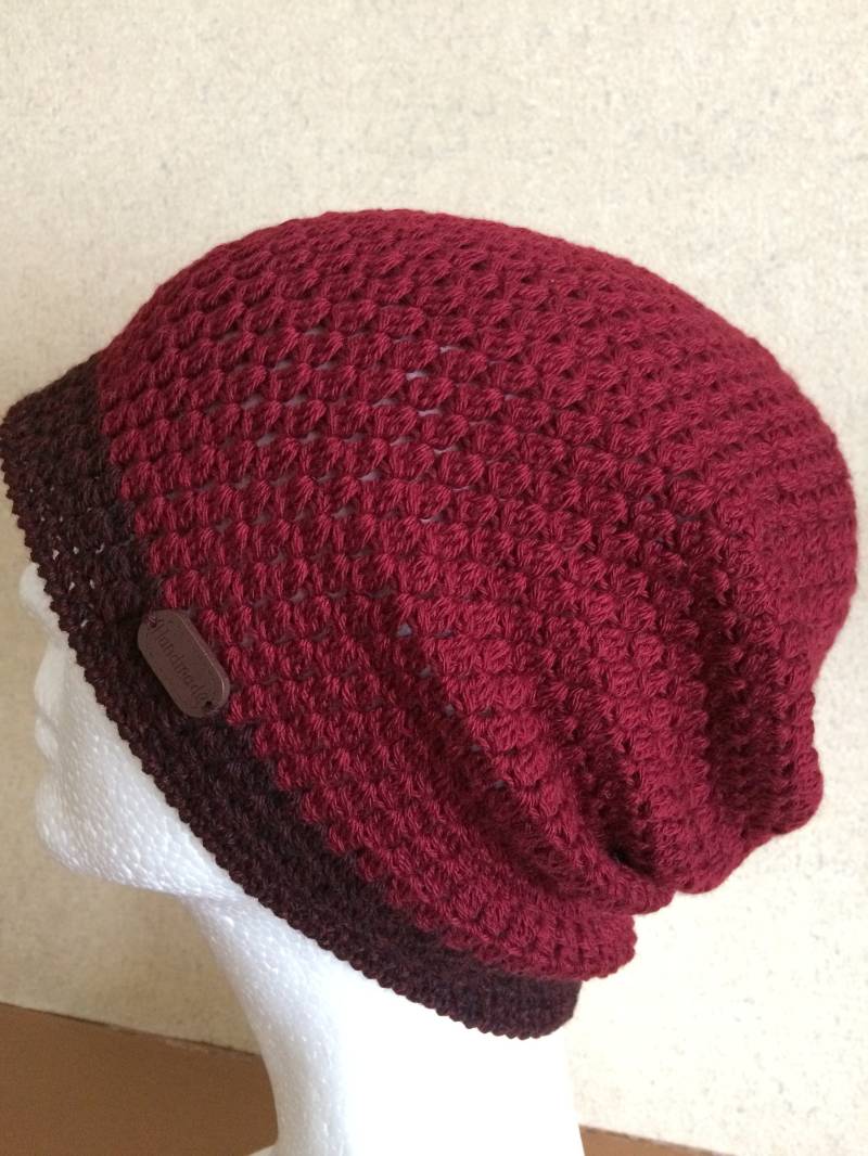 Gehäkelte Slouchy Beanie Mütze.handgemachte Damen Mütze.herren Mütze.gestrickte Kaschmir Boho Mütze.stricken Frühling-Sommer Mütze.maschenmütze von VIRGA63DESIGN