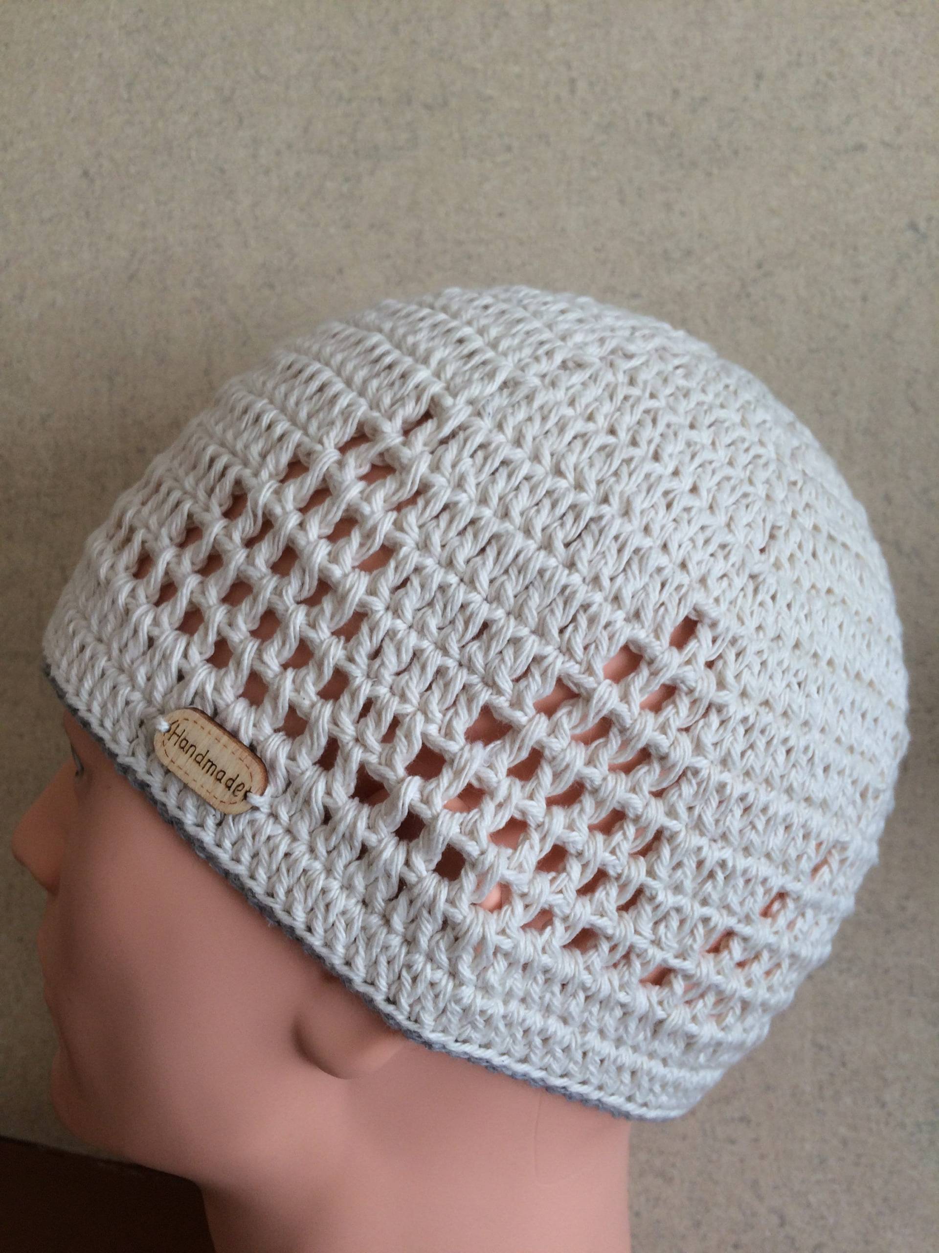 Gehäkelte Sommermütze.herren-Damen Kurze Beanie Mütze.strick Kufi Totenkopf Mütze.gehäkelte Baumwolle Chemo Mesh Strandmütze.spitzenmütze von VIRGA63DESIGN