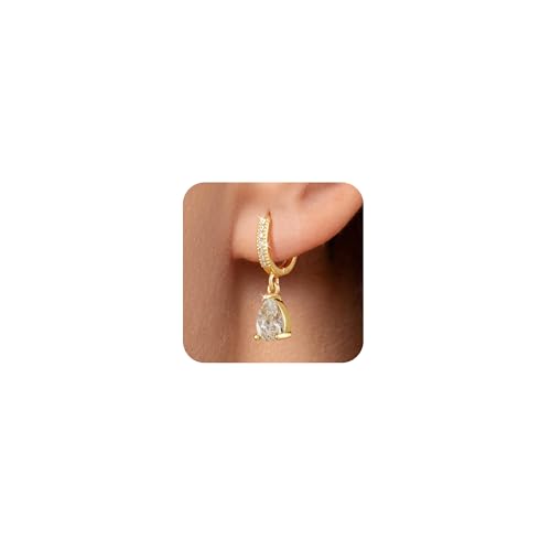 VIROMY Geburtsstein Ohrringe für Damen der April Teardrop Geburtsstein Dangle Ohrringe Personalisierten Kristall Charme Glänzenden Schmuck Geburtstags Geschenke von VIROMY