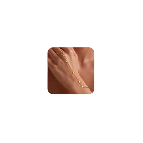 VIROMY Gold Armbänder für Damen 14K Gold Plattierte Kette Diamant satellite heart Armband Trendy Simple Fashion Body Jewelry von VIROMY