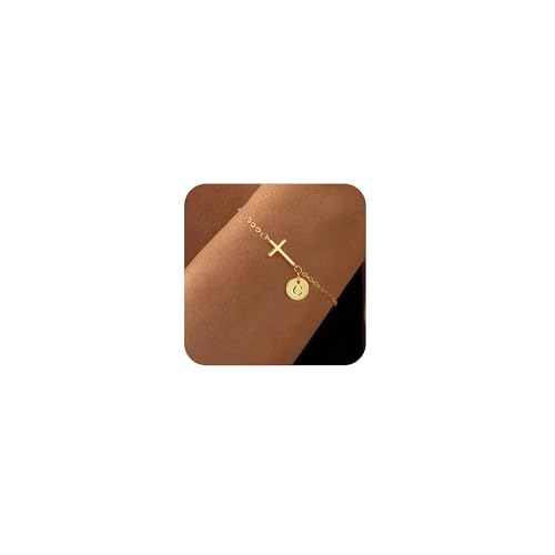 VIROMY Gold Armbänder für Frauen Dainty Cross Chain 14K Gold Plattiert Ursprüngliche C Anhänger Armband für Frauen Charm Letter Chain Dainty Nicht Anlaufender Schmuck VIROMY Gold Armbänder für Frauen Dainty Cross Chain 14K Gold Plattiert Ursprüngliche C Anhänger Armband für Frauen Charm Letter Chain Dainty Nicht Anlaufender Schmuck von VIROMY