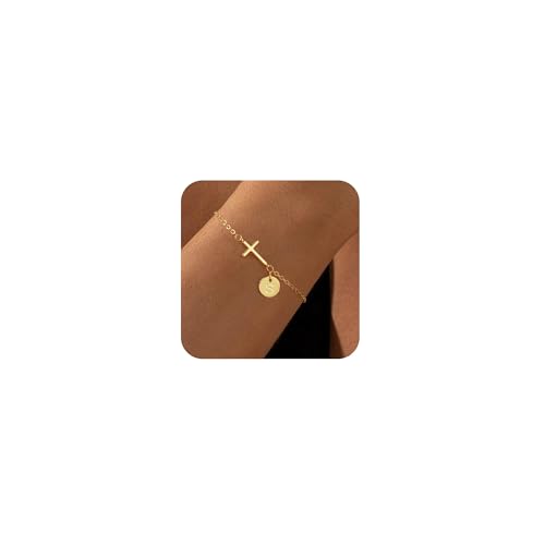 VIROMY Gold Armbänder für Frauen Dainty Cross Chain 14K Gold Plattiert Ursprüngliche S Anhänger Armband für Frauen Charm Letter Chain Dainty Nicht Anlaufender Schmuck VIROMY Gold Armbänder für Frauen Dainty Cross Chain 14K Gold Plattiert Ursprüngliche S Anhänger Armband für Frauen Charm Letter Chain Dainty Nicht Anlaufender Schmuck von VIROMY