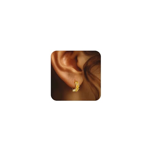 VIROMY November Birthstone Ohrringe funkelnde kubischer Zirkonia Gold Hoop Ohrringe für Frauen zierlich 14K Gold Huggie Hoop Lightweight Hypoallergenic Schmuck von VIROMY