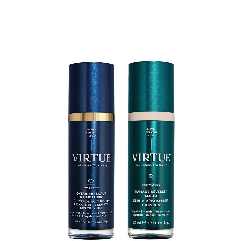 VIRTUE Damage Reverse Serum 50ml & Overnight Scalp & Hair Elixir 50ml Duo von VIRTUE