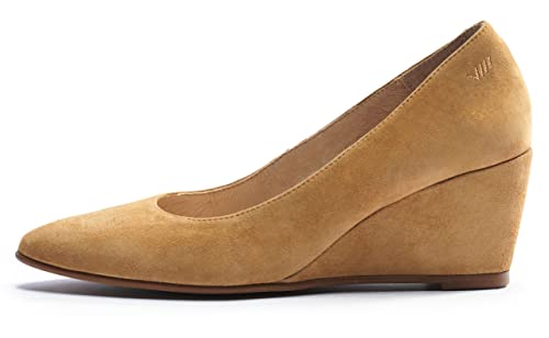 VISCATA VERONA Damen Wildleder Keilabsatz Spanien Handgemachte Casual Pump Bequeme Schuhe mit einem stabilen komplett natürlichen 6,3 cm Keilabsatz Hergestellt mit gepolsterter Leder-Innensohle und von VISCATA
