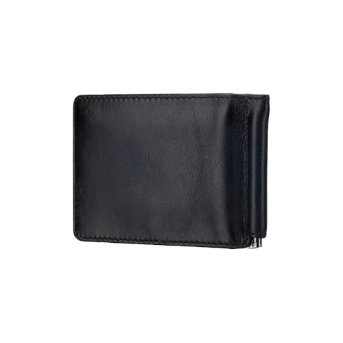 VISCONTI Atelier Collection Miles Geldbörse aus Leder mit Geldklammer RFID AT70, brüniert hellbraun, Blau, Brüniertes Hellbraun von VISCONTI