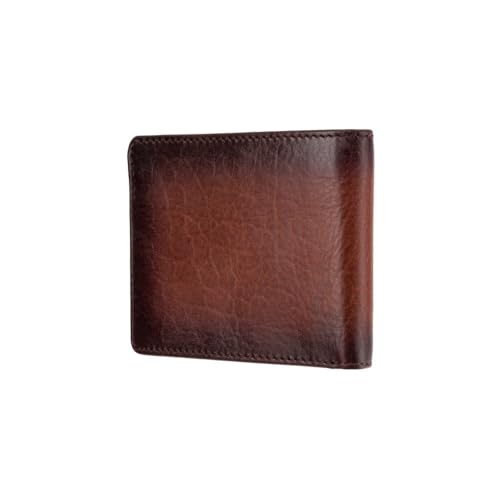 VISCONTI Atelier Collection Roland Geldbörse aus Leder, RFID-blockierend, AT63, brüniertes Blau, Brüniertes Hellbraun, Modern von VISCONTI