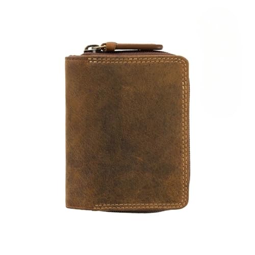 VISCONTI Damen Portemonnaie Leder Damen Geldbeutel mit RFID Schutz Mini Damen Geldbörse Portemonee Bifold mit Tap'n'go Technologie in Geschenk-Box - Oil Tan von VISCONTI