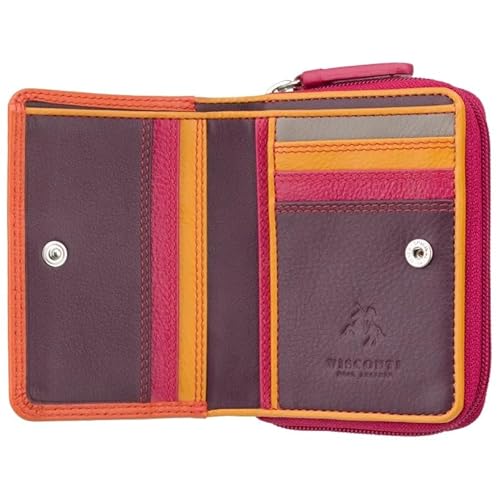 VISCONTI - Luxus Hawaii Wallet - Tap n' Go Technologie - Rainbow Collection - Kartenetui Damen Geldbörse Kartenetui Kartenetui Badge Holder - 5 Kreditkartenfächer Münzfach, Orange, 16 Card Slots, von VISCONTI