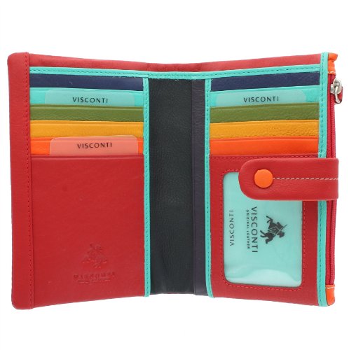 Visconti Mimi-Kollektion Malibu Geldbeutel Geldbörse, bunt M87 Rot Multi von VISCONTI