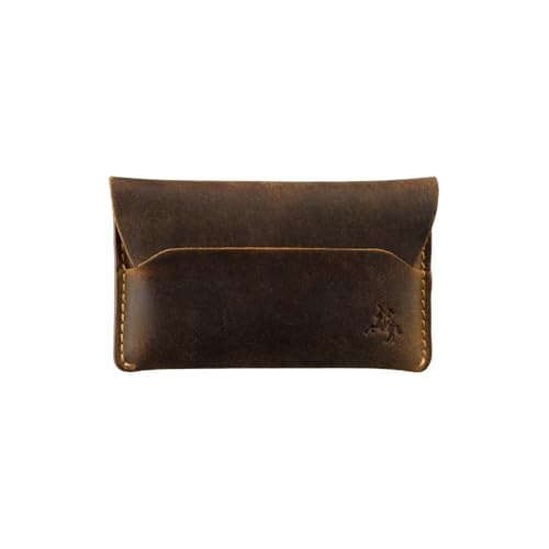 VISCONTI RAW Collection Akira Leder Micro Bargeld/Kartenetui, Schwarz, Oil Tan, Micro Wallet von VISCONTI