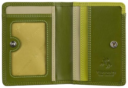VISCONTI Rainbow Collection Madagascar Slim Leather Wallet RFID RB111, Lime-Multi, Einheitsgröße, Modern von VISCONTI