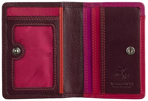 VISCONTI Rainbow Collection Madagascar Slim Leather Wallet RFID RB111, Pflaumenfarben, Einheitsgröße, Modern von VISCONTI
