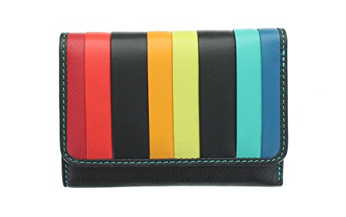 Visconti Santorini-Kollektion HALKI Geldbörse Geldbeutel Leder, mit RFID-Schutz STR3 Schwarz Multi von VISCONTI