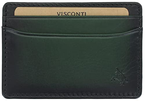 Visconti Atelier Collection Evan Kreditkartenetui aus Leder, RFID-blockierend, AT54, Schwarz und Dunkelgrün, Einheitsgröße, Modern von VISCONTI
