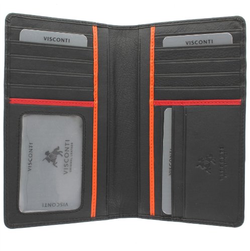 Visconti Bond-Kollektion, Herren Brieftasche Jaws, Leder mit RFID-Schutz BD12 Schwarz/Orange/Rot Visconti Bond-Kollektion, Herren Brieftasche Jaws, Leder mit RFID-Schutz BD12 Schwarz/Orange/Rot von VISCONTI