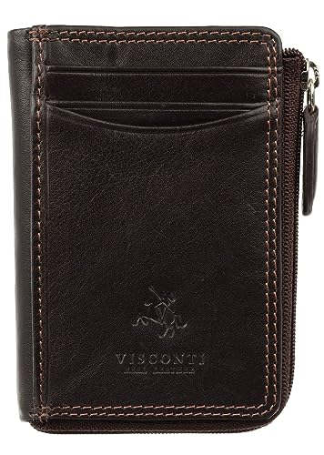 Visconti Heritage Collection Kartenhalter aus Leder für Karten und Münzen, RFID HT4, schokoladenbraun, Einheitsgröße von VISCONTI