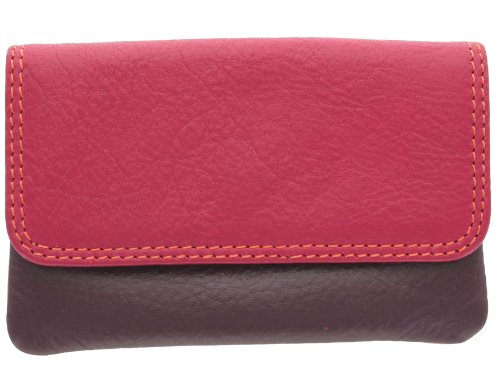 Visconti Leder Regenbogen-Kollektion Tahiti, Geldbörse RB99 Pflaume Multi von Luchiano Visconti