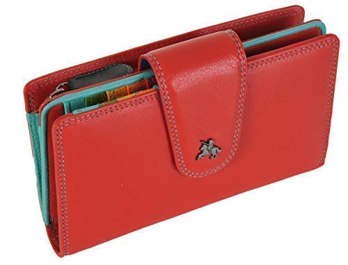 Visconti Luxus RFID Schutz Weiche Leder Geldbörse Sp30 - Rot Multi, Medium von VISCONTI