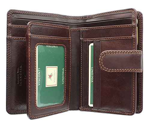 Visconti Monza-Kollektion Venice Damen Geldbörse Geldbeutel Leder, pflanzlich gegerbt mit RFID-Schutz MZ11 Braun von VISCONTI