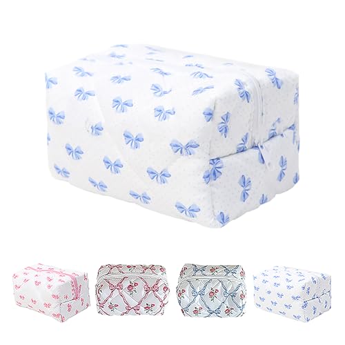 Reise Make-up Tasche der Frauen, kleine Reise Make-up Tasche, Make-up Aufbewahrungstasche, Gesteppte Make-up Tasche, Reise Verschiedene Tasche der Frauen, tragbare Aufbewahrungstasche (Blau A1) von VISIOLEX