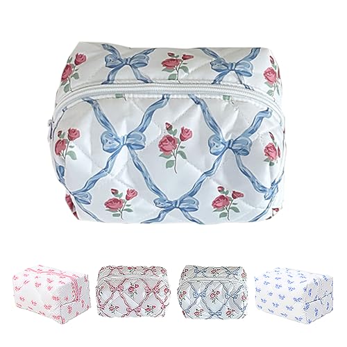 Reise Make-up Tasche der Frauen, kleine Reise Make-up Tasche, Make-up Aufbewahrungstasche, Gesteppte Make-up Tasche, Reise Verschiedene Tasche der Frauen, tragbare Aufbewahrungstasche (Blau A2) von VISIOLEX