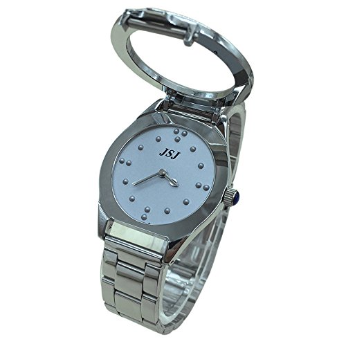 VISIONU Herren Analoges Quarzwerk Blindenuhr taktile mit Edelstahl Armband für für Sehbehinderte,Blinde oder ältere Menschen von VISIONU