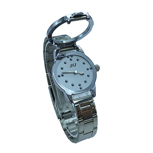 VISIONU Damen Analoges Quarzwerk Blindenuhr taktile mit Edelstahl Armband von VISIONU
