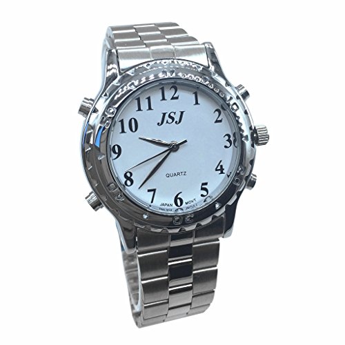 VISIONU Sprechende Armbanduhr, analog, mit Alarm, Anzeige der Uhrzeit in Arabisch, für Blinde und Sehbehinderte, Armband, Armband, Armband von VISIONU