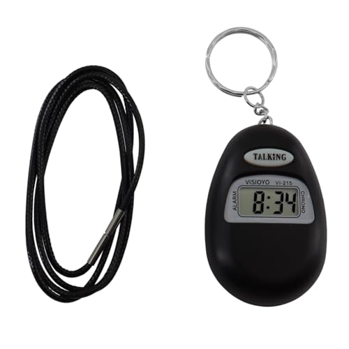 VISIOYO Sprachansage auf Italienisch - Sprechender Schlüsselanhänger für Senioren und Blinde - Sprachansagung, Taschenuhr mit Ton zur Stunde, Schwarz VISIOYO Sprachansage auf Italienisch - Sprechender Schlüsselanhänger für Senioren und Blinde - Sprachansagung, Taschenuhr mit Ton zur Stunde, Schwarz von VISIOYO