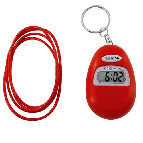 VISIOYO Sprachansage auf Italienisch - Sprechender Schlüsselanhänger für Senioren und Blinde - Sprachansagung, Taschenuhr mit Ton zur Stunde, rot VISIOYO Sprachansage auf Italienisch - Sprechender Schlüsselanhänger für Senioren und Blinde - Sprachansagung, Taschenuhr mit Ton zur Stunde, rot von VISIOYO