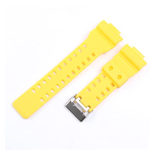 VISIYUBL 1. 6mm Kieselgel Sport Rennarmband-Bands Wasserdichte Gummisport-Silikon-Band-Armband for Casio GA-100 GA-110 GD-120 DW5600 (Color : Yellow, Size : 16mm) von VISIYUBL