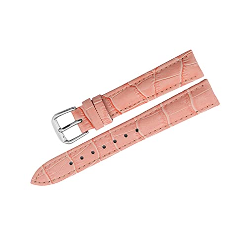 VISIYUBL 12 14 16 18 20 22mm Uhrenriemen Uhren -Uhr -Uhr -Accessoires Leder Uhrengürtel Gurtbandbands (Color : Pink, Size : 14mm) von VISIYUBL