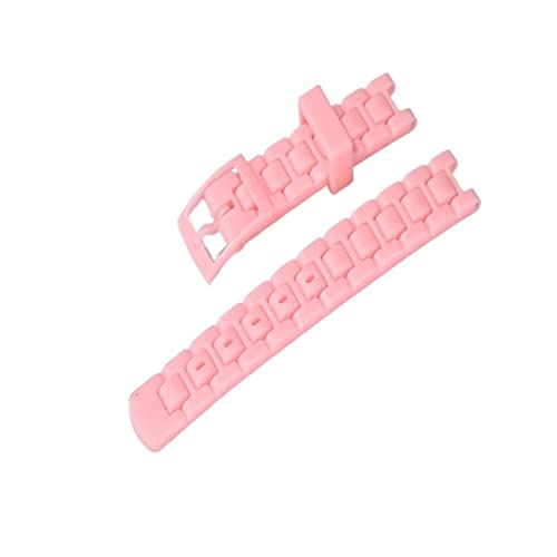 VISIYUBL 16 mm buntes Harz-Gummi-Uhrenarmband for spezielles Uhrenarmband aus Harz (Color : Pink, Size : 16mm) von VISIYUBL