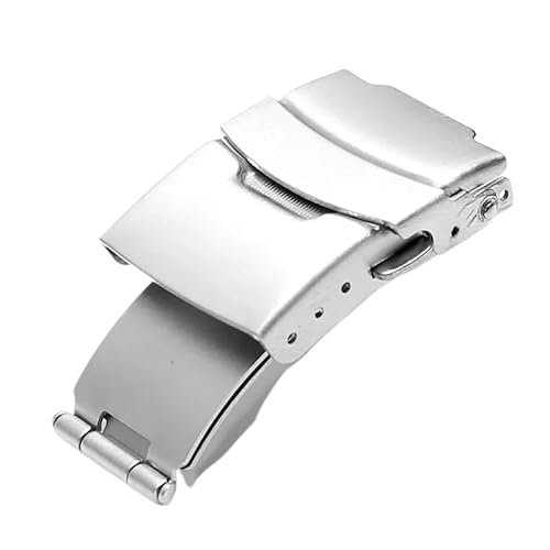 VISIYUBL 16mm 18mm 20mm 22mm Edelstahl Armband Schnalle Fit for Seiko Uhr Klapp Schnalle Fit for Ghost Diving Schnallen Uhr Zubehör(22mm-Nologo) von VISIYUBL
