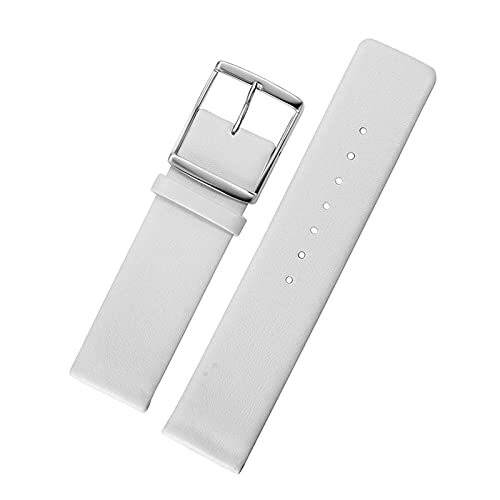 VISIYUBL 16mm 18mm 20mm 22mm Uhrenbänder passen for Kkk Watch Leder Watch Strap Brand Armband K2G211 K2G271 K76211 K76271 Mann Frau (Color : White, Size : 20mm) von VISIYUBL
