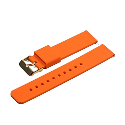 VISIYUBL 18 mm 20 mm 22 mm 24 mm Silikonriemenklappenschnalle for Samsung Fit for Galaxy Uhrengetriebe S2 S3 Schnellfreisetzungs -Gummi -Armband -Gurtband (Color : Orange-G, Size : 22mm) von VISIYUBL