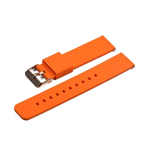 VISIYUBL 18 mm 20 mm 22 mm 24 mm Silikonriemenklappenschnalle for Samsung Fit for Galaxy Uhrengetriebe S2 S3 Schnellfreisetzungs -Gummi -Armband -Gurtband (Color : Orange-RG, Size : 14mm) von VISIYUBL