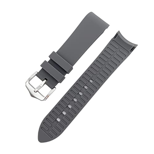 VISIYUBL 18 mm 20 mm 22 mm gebogene End -Ersatz -Uhrband -Armband Silikon Uhrengurtzubehör for Omega for Seiko Fit for Rolex Fit for Tissot Fit for Tudor (Color : Gray, Size : 22mm) von VISIYUBL