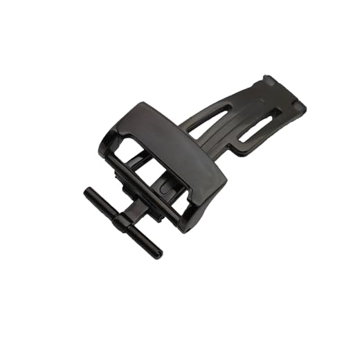 VISIYUBL 18 mm Faltschließe for Modifikation, passend for GA2100 Edelstahl-Schmetterlingsschnalle, 4 Farben, Dornschließe, modisches Armband-Zubehör(Black-folding) von VISIYUBL