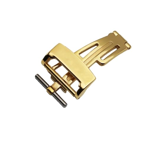 VISIYUBL 18 mm Faltschließe for Modifikation, passend for GA2100 Edelstahl-Schmetterlingsschnalle, 4 Farben, Dornschließe, modisches Armband-Zubehör(Gold-folding) von VISIYUBL
