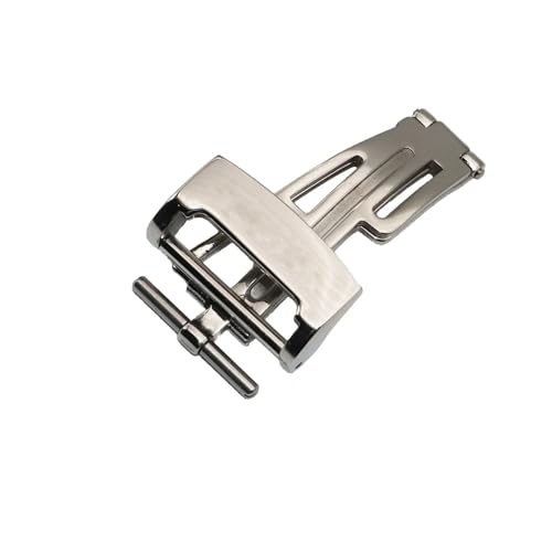 VISIYUBL 18 mm Faltschließe for Modifikation, passend for GA2100 Edelstahl-Schmetterlingsschnalle, 4 Farben, Dornschließe, modisches Armband-Zubehör(Silver-folding) von VISIYUBL