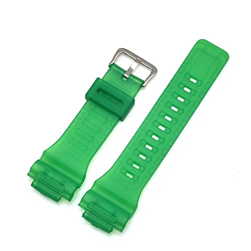 VISIYUBL 18 -mm -Gurtuhren AQ-S800/AQ-S810W SGW-400H/300H/500H W-735H AE-1000W/1200/1300 Gummi -Harz -Uhr -Bandzubehör for Casio geeignet (Color : Green, Size : 18mm) von VISIYUBL