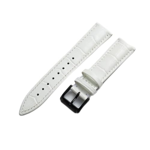 VISIYUBL 18mm 20mm 22mm 24mm Leder Uhrenarmbanduhrarmband mit Lederriemen passen for Samsung Galaxie-Gang S3 Fit for Galaxie 42mm 46mm (Color : Black-white, Size : 16mm) von VISIYUBL