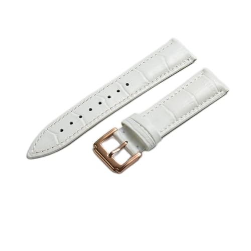 VISIYUBL 18mm 20mm 22mm 24mm Leder Uhrenarmbanduhrarmband mit Lederriemen passen for Samsung Galaxie-Gang S3 Fit for Galaxie 42mm 46mm (Color : Rose-white, Size : 13mm) von VISIYUBL