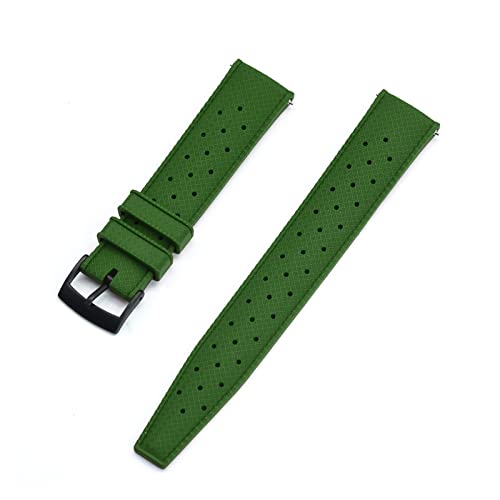 VISIYUBL 2. 2mm Tropischer Fluor-Gummi-Uhr-Armband 20 In mm Ersatzfit for Seiko SRP777J1. Uhrenband tauchen wasserdichte Armbandarmband for Männer (Color : Green Black, Size : 20mm) von VISIYUBL