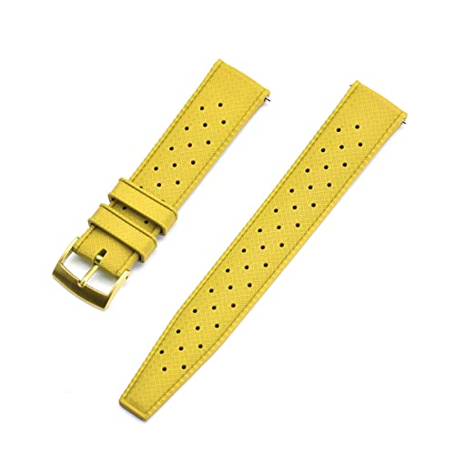 VISIYUBL 2. 2mm Tropischer Fluor-Gummi-Uhr-Armband 20 In mm Ersatzfit for Seiko SRP777J1. Uhrenband tauchen wasserdichte Armbandarmband for Männer (Color : Yellow Gold, Size : 20mm) von VISIYUBL