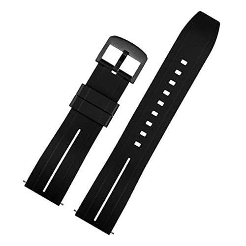 VISIYUBL 20 mm 22 mm Silikon Uhrenband Männer Frauen Schnellfreisetzung wasserdichtes Gummiarmband Schmetterling Schnalle for Tissot Fit for Mido Fit for Citize -Gurt (Color : Black White 02, Size : von VISIYUBL